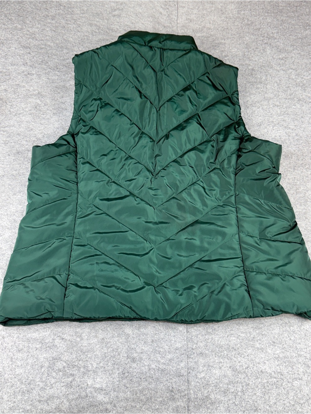 Michael Kors XL Emerald Green Quilted Puffer Vest Gold Zip - Picture 7 of 7